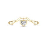 3CTW Heart Lab Grown Diamond (F/VS ) Bezel Set Bracelet in 14K Gold