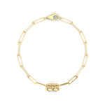 3CTW Heart Lab Grown Diamond (F/VS ) Bezel Set Bracelet in 14K Gold