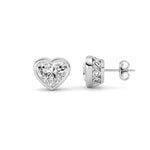 6CTW Heart Shaped Lab Grown Diamond (F/VS ) Stud Earrings in 14K Gold