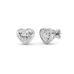 6CTW Heart Shaped Lab Grown Diamond (F/VS ) Stud Earrings in 14K Gold