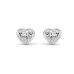 6CTW Heart Shaped Lab Grown Diamond (F/VS ) Stud Earrings in 14K Gold