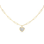 4CTW Heart Shape Lab Grown Diamond (F/VS ) Necklace in 14K Gold