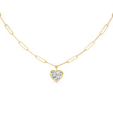 4CTW Heart Shape Lab Grown Diamond (F/VS ) Necklace in 14K Gold