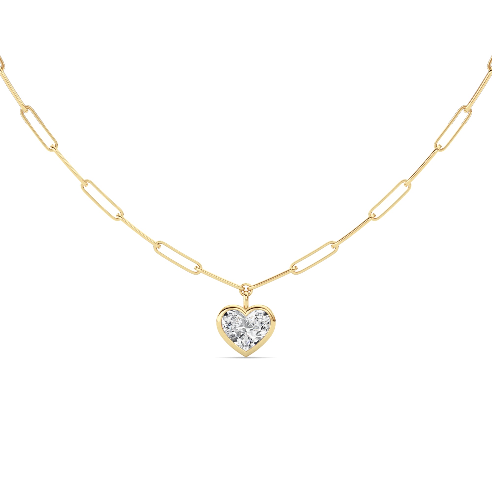 4CTW Heart Shape Lab Grown Diamond (F/VS ) Necklace in 14K Gold
