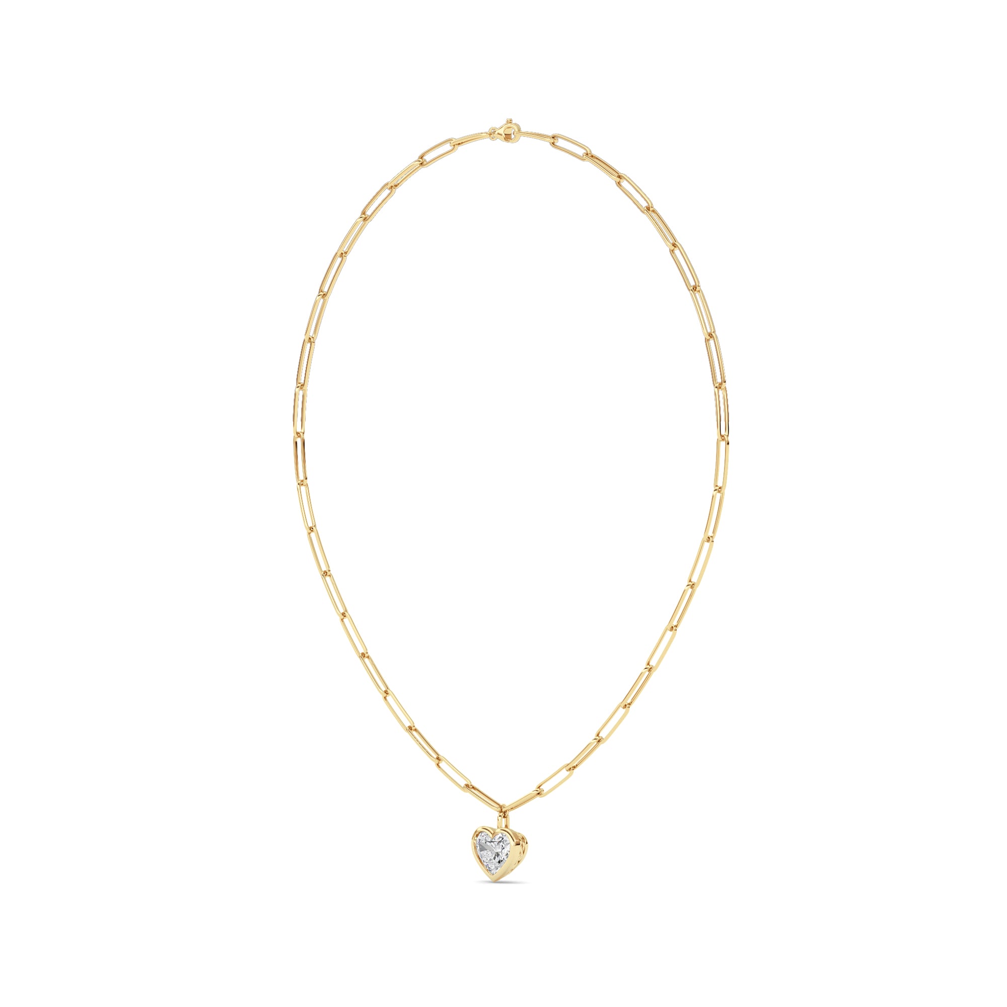 4CTW Heart Shape Lab Grown Diamond (F/VS ) Necklace in 14K Gold
