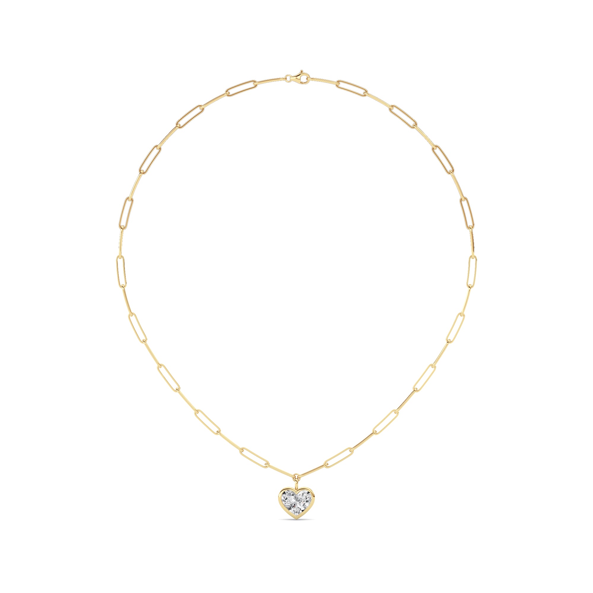 4CTW Heart Shape Lab Grown Diamond (F/VS ) Necklace in 14K Gold