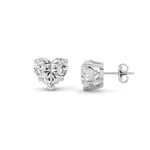 8CTW Heart Shaped Lab Grown Diamond (F/VS ) Stud Earrings in 14K Gold