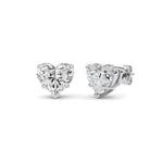 8CTW Heart Shaped Lab Grown Diamond (F/VS ) Stud Earrings in 14K Gold