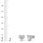 8CTW Heart Shaped Lab Grown Diamond (F/VS ) Stud Earrings in 14K Gold