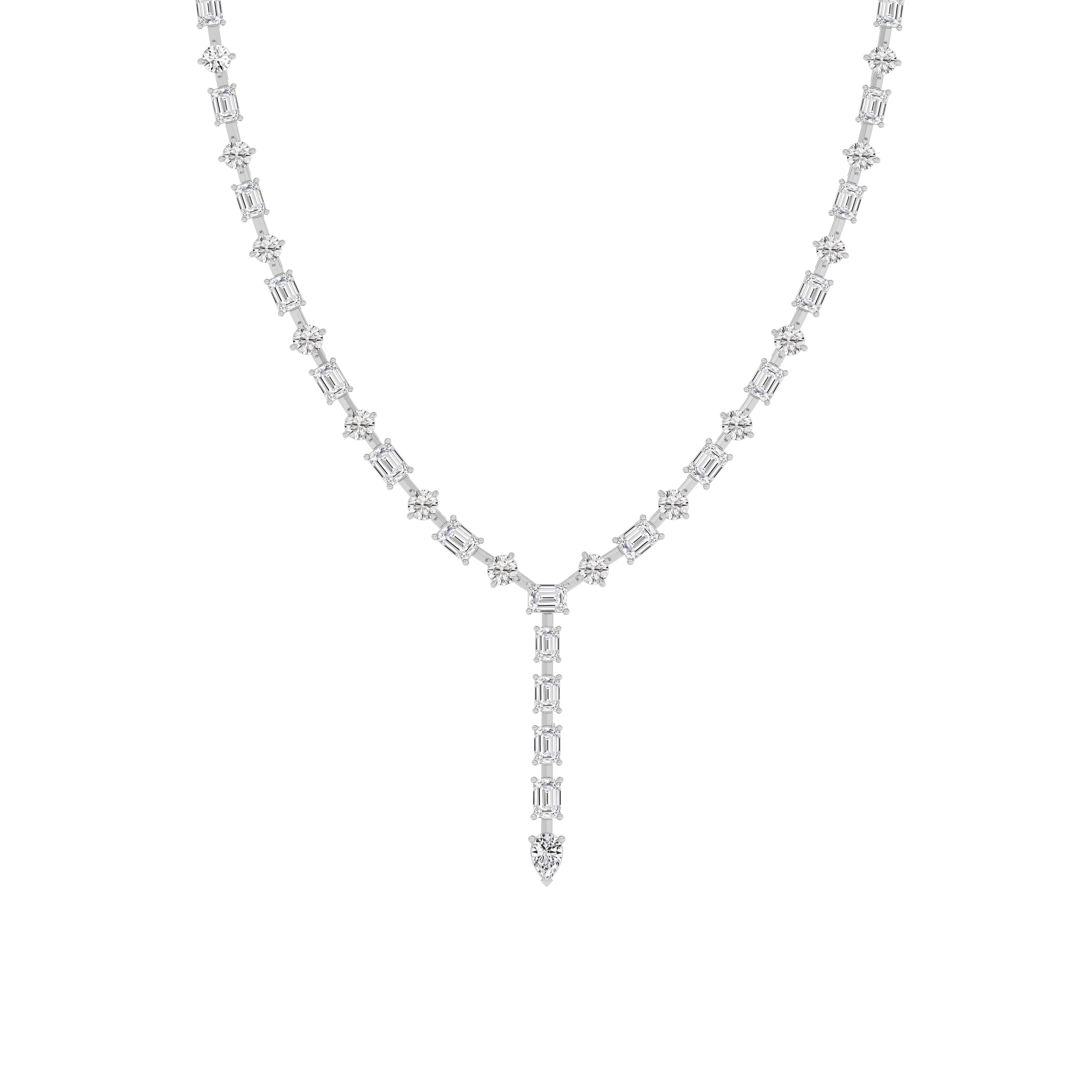 20CTW Mix Shaped Lab Grown Diamond (F/VS ) Necklace in 14K Gold