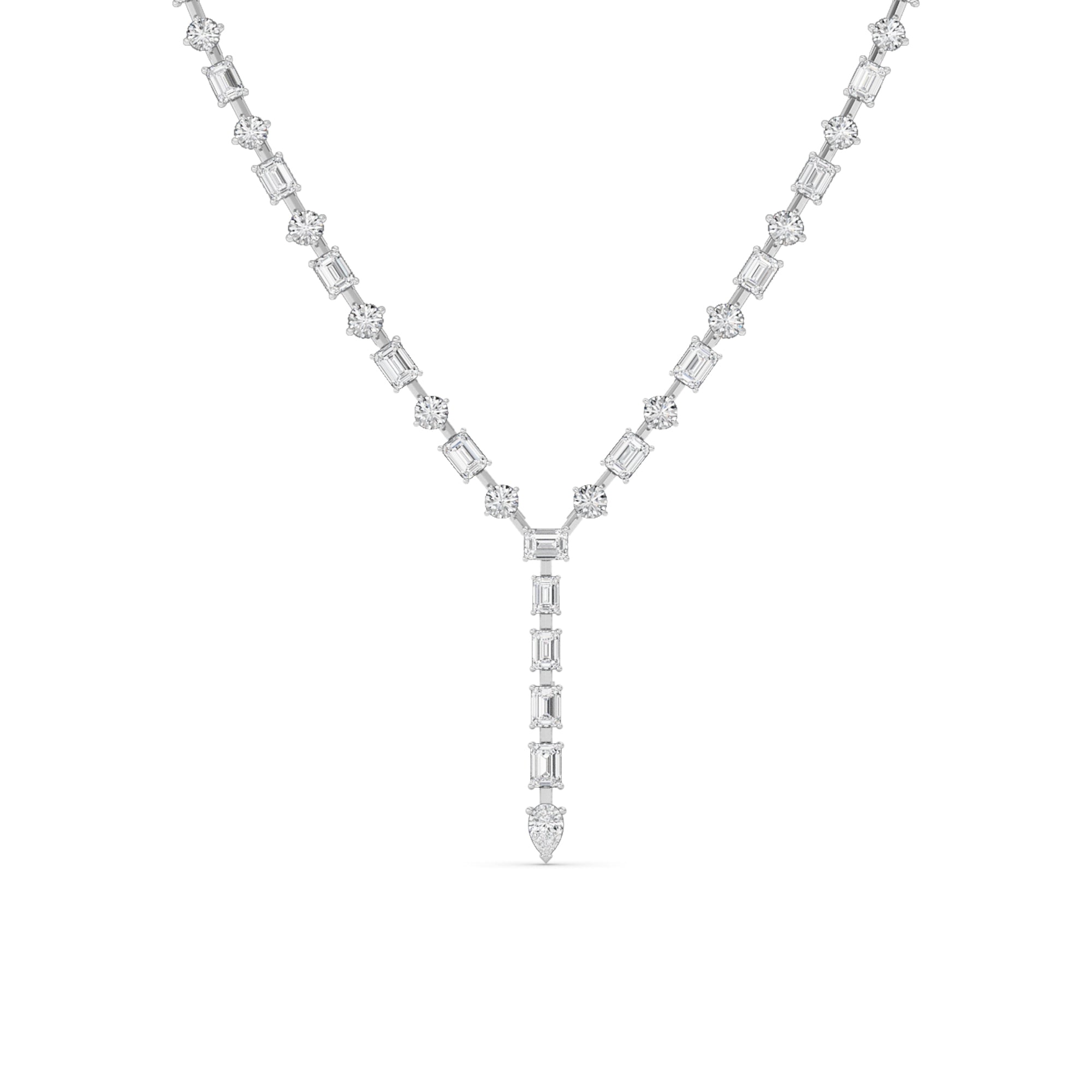 20CTW Mix Shaped Lab Grown Diamond (F/VS ) Necklace in 14K Gold