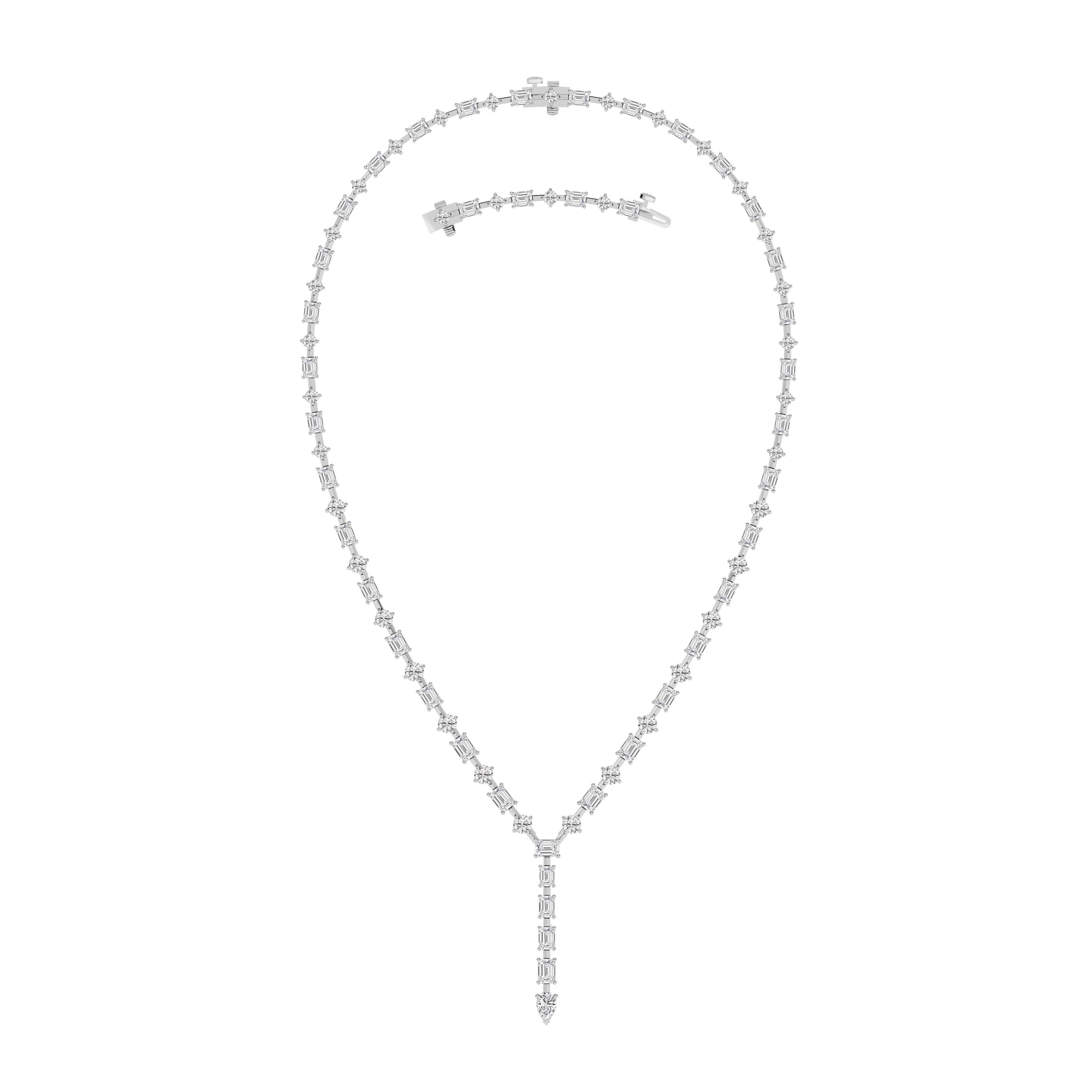 20CTW Mix Shaped Lab Grown Diamond (F/VS ) Necklace in 14K Gold
