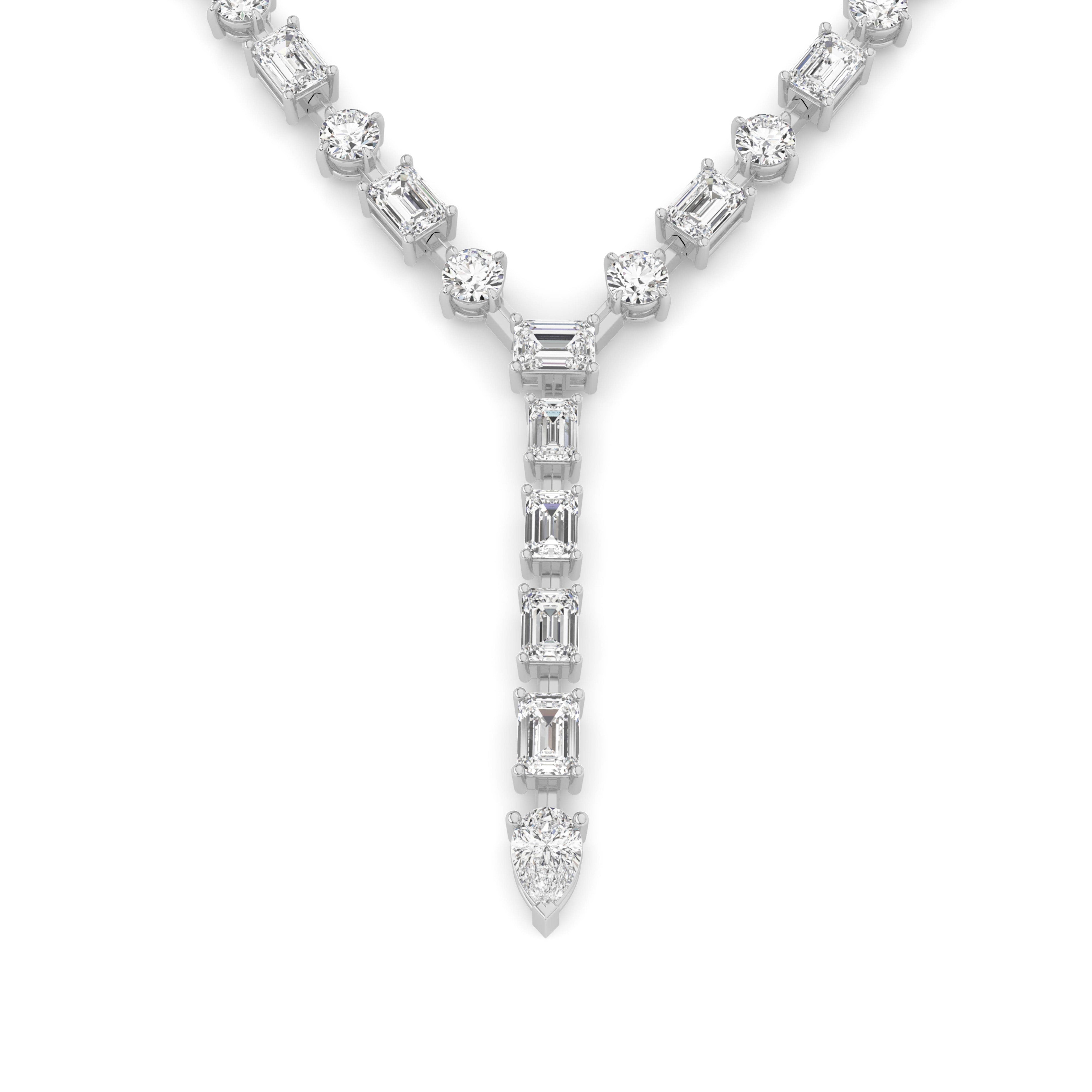 20CTW Mix Shaped Lab Grown Diamond (F/VS ) Necklace in 14K Gold