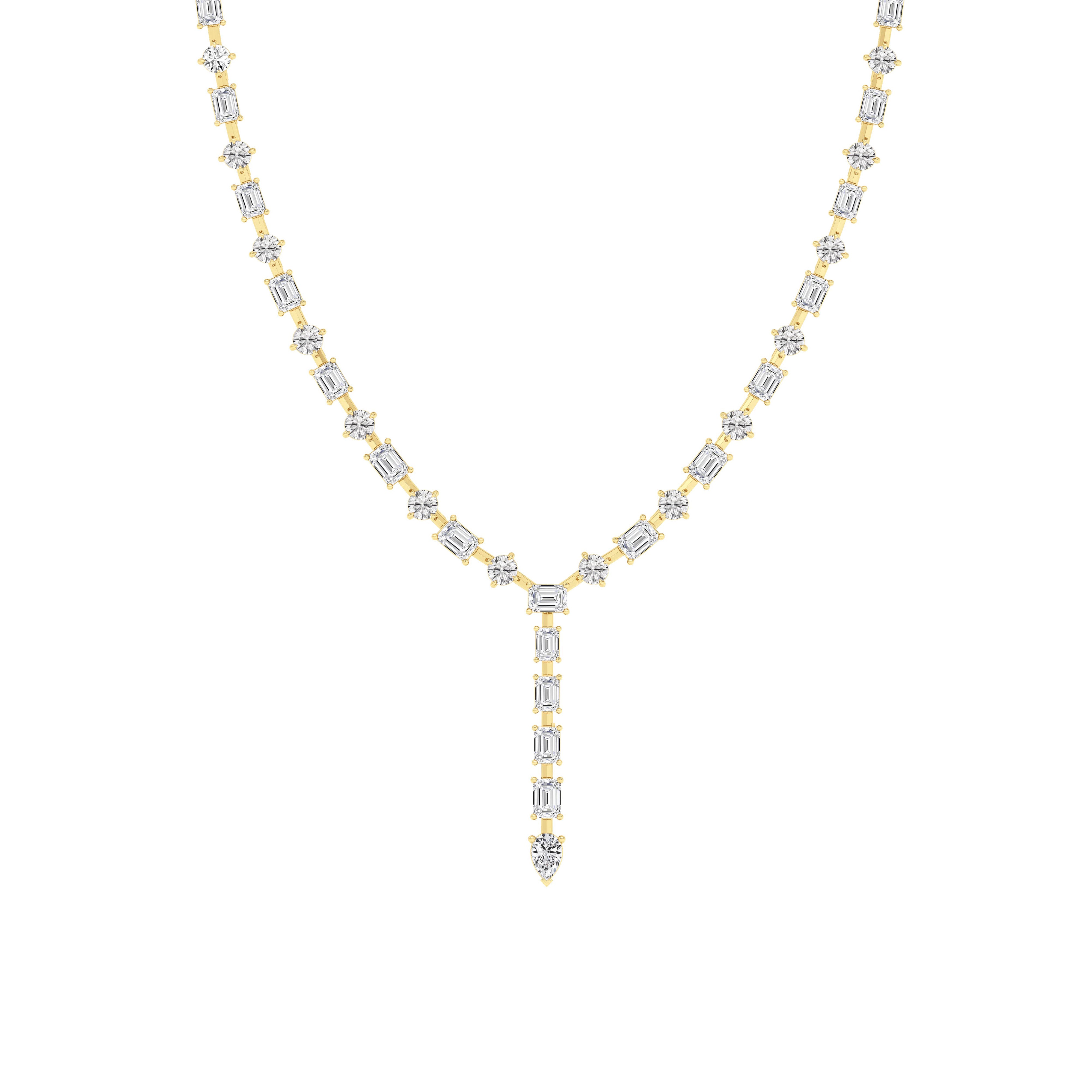 20CTW Mix Shaped Lab Grown Diamond (F/VS ) Necklace in 14K Gold