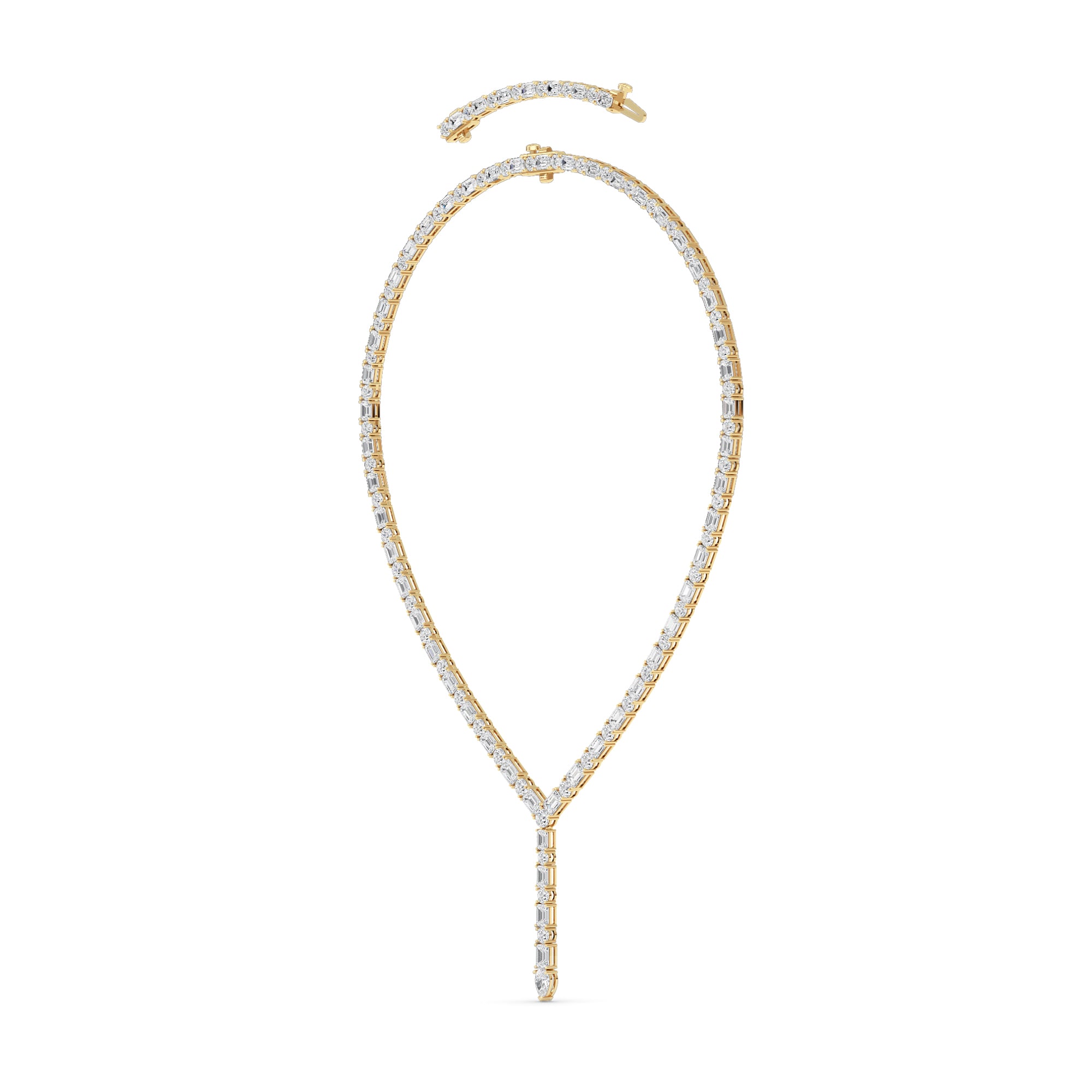 28CTW Mix Shaped Lab Grown Diamond Necklace in 14K Gold (F/VS)