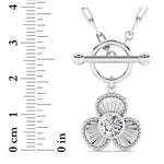 1CTW Round Shaped Lab Grown Diamond (F/VS) Necklace in 14K White Gold