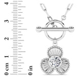 1CTW Round Shaped Lab Grown Diamond (F/VS) Necklace in 14K White Gold