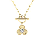 1CTW Round Shaped Lab Grown Diamond (F/VS) Necklace in 14K Yellow Gold