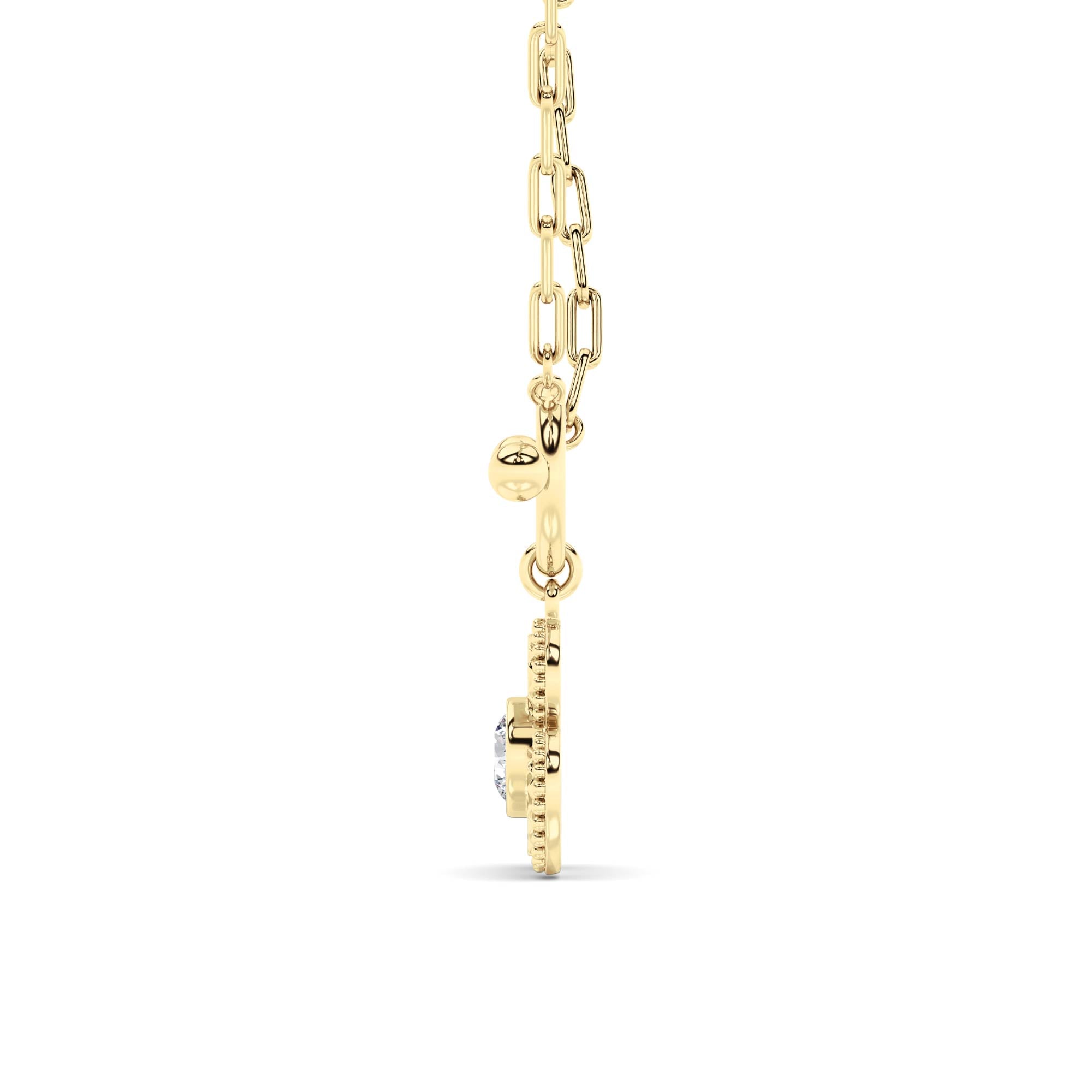 1CTW Round Shaped Lab Grown Diamond (F/VS) Necklace in 14K Yellow Gold