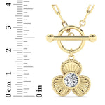 1CTW Round Shaped Lab Grown Diamond (F/VS) Necklace in 14K Yellow Gold