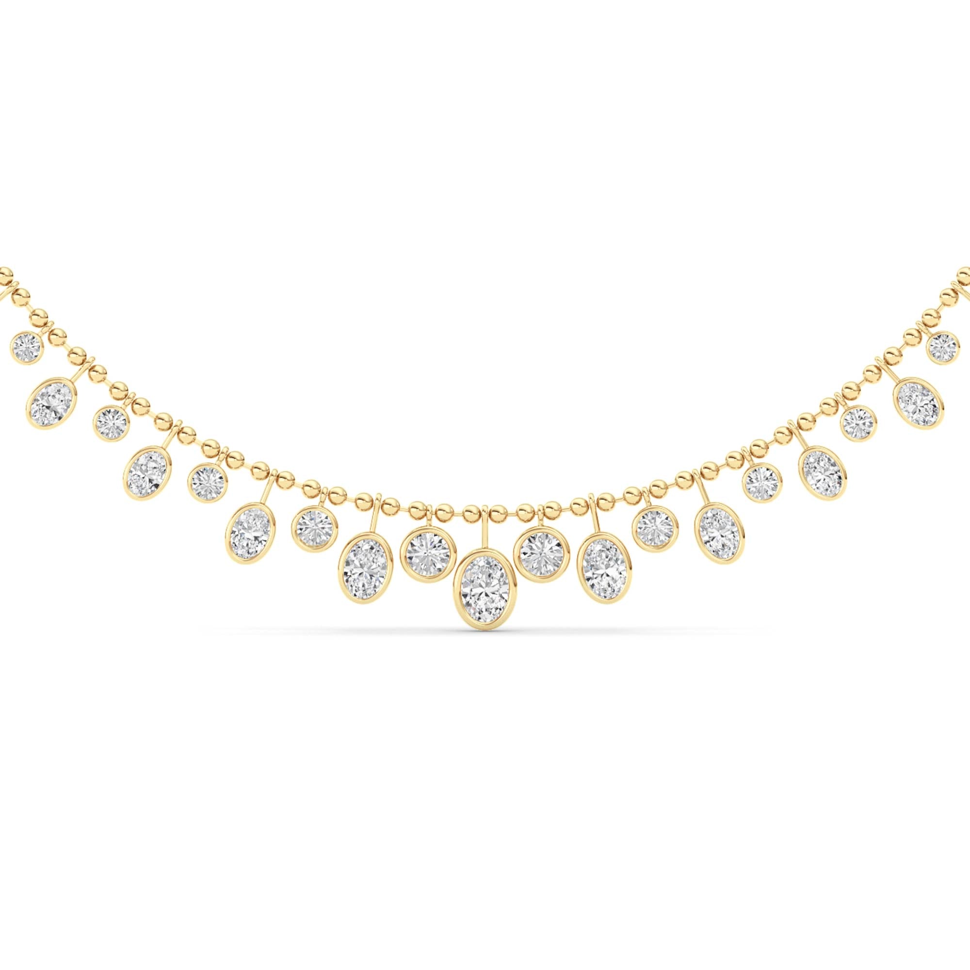 10CTW MX Shaped Lab Grown Diamond (F/VS) Necklace in 14K Yellow Gold
