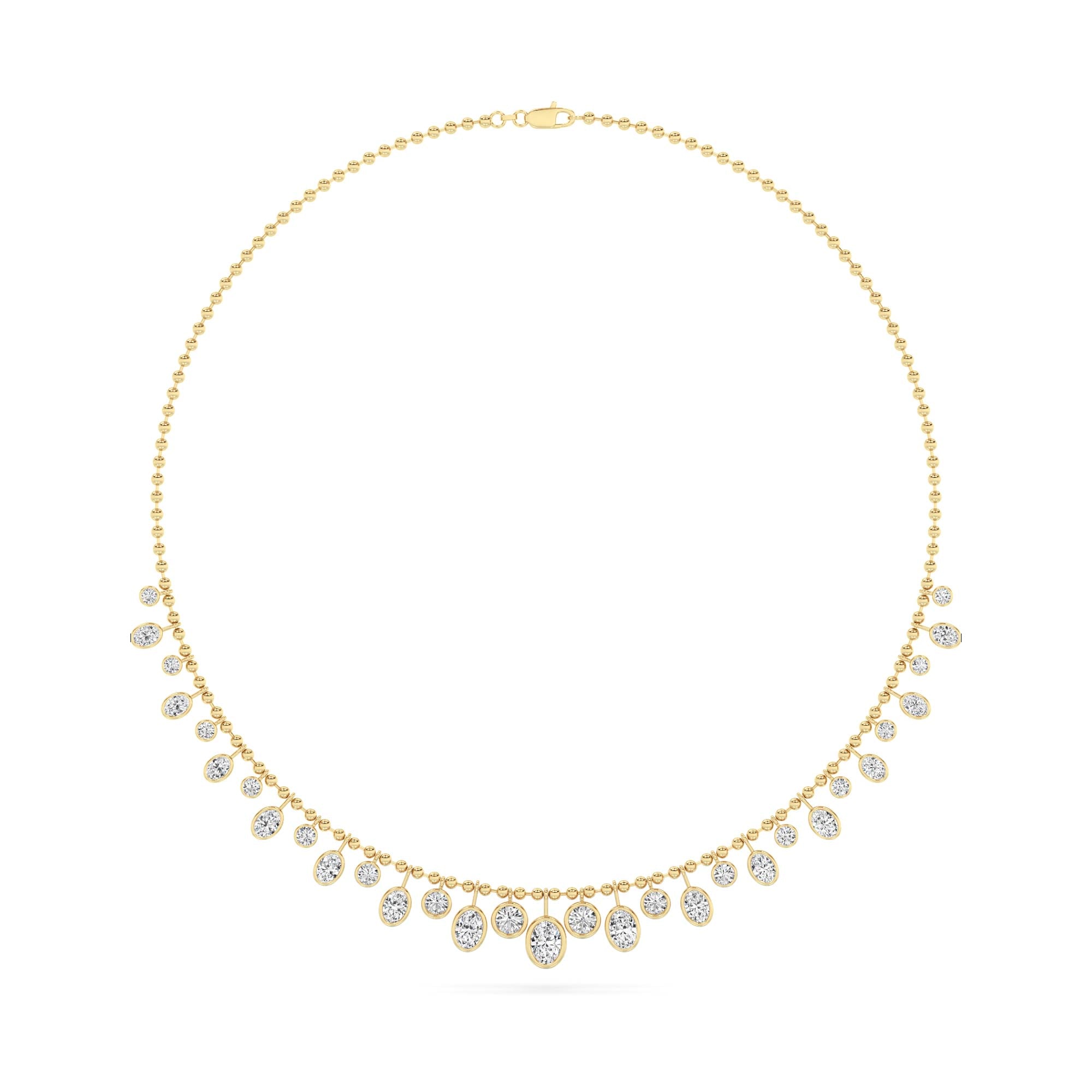 10CTW MX Shaped Lab Grown Diamond (F/VS) Necklace in 14K Yellow Gold
