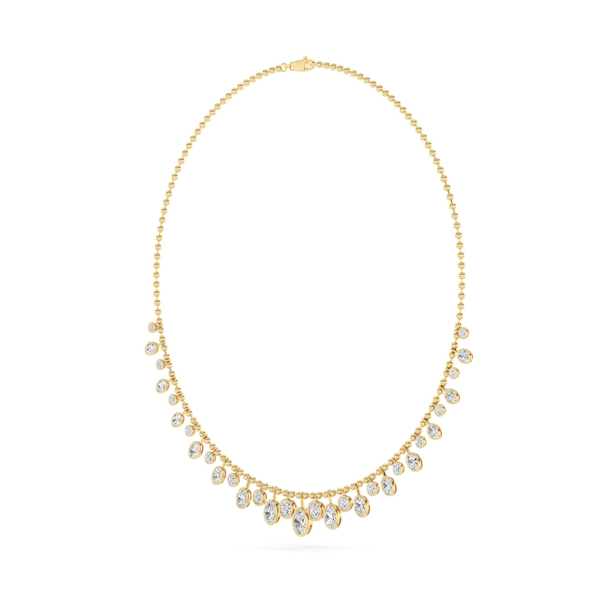 10CTW MX Shaped Lab Grown Diamond (F/VS) Necklace in 14K Yellow Gold