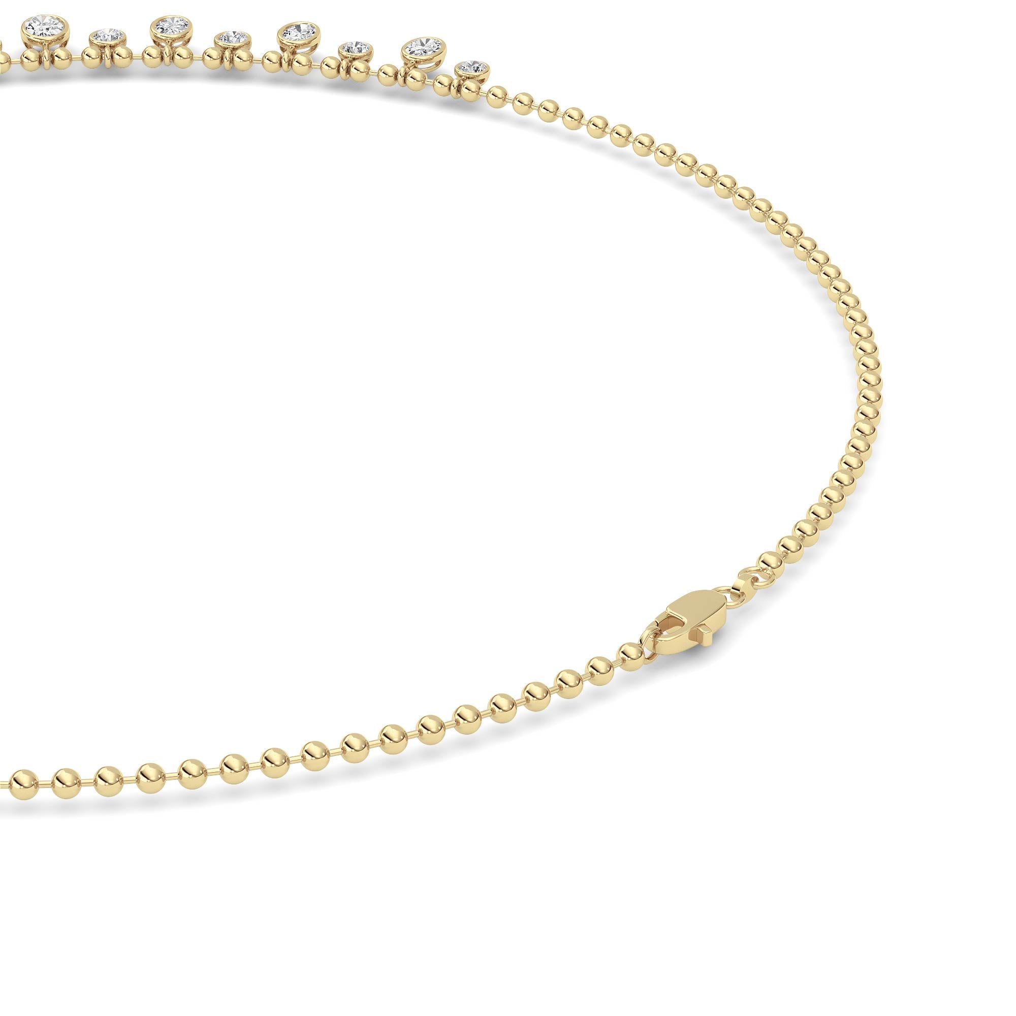 10CTW MX Shaped Lab Grown Diamond (F/VS) Necklace in 14K Yellow Gold