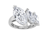 2.5CTW Marquise Shaped Lab Grown Diamond (G/VS) Four Stone Fashion Ring in 14K Gold