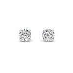 4CTW Round Shaped Lab Grown Diamond 4 Prong Stud Earrings in 14K Gold (F/VS)