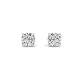 4CTW Round Shaped Lab Grown Diamond 4 Prong Stud Earrings in 14K Gold (F/VS)