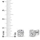 4CTW Round Shaped Lab Grown Diamond 4 Prong Stud Earrings in 14K Gold (F/VS)