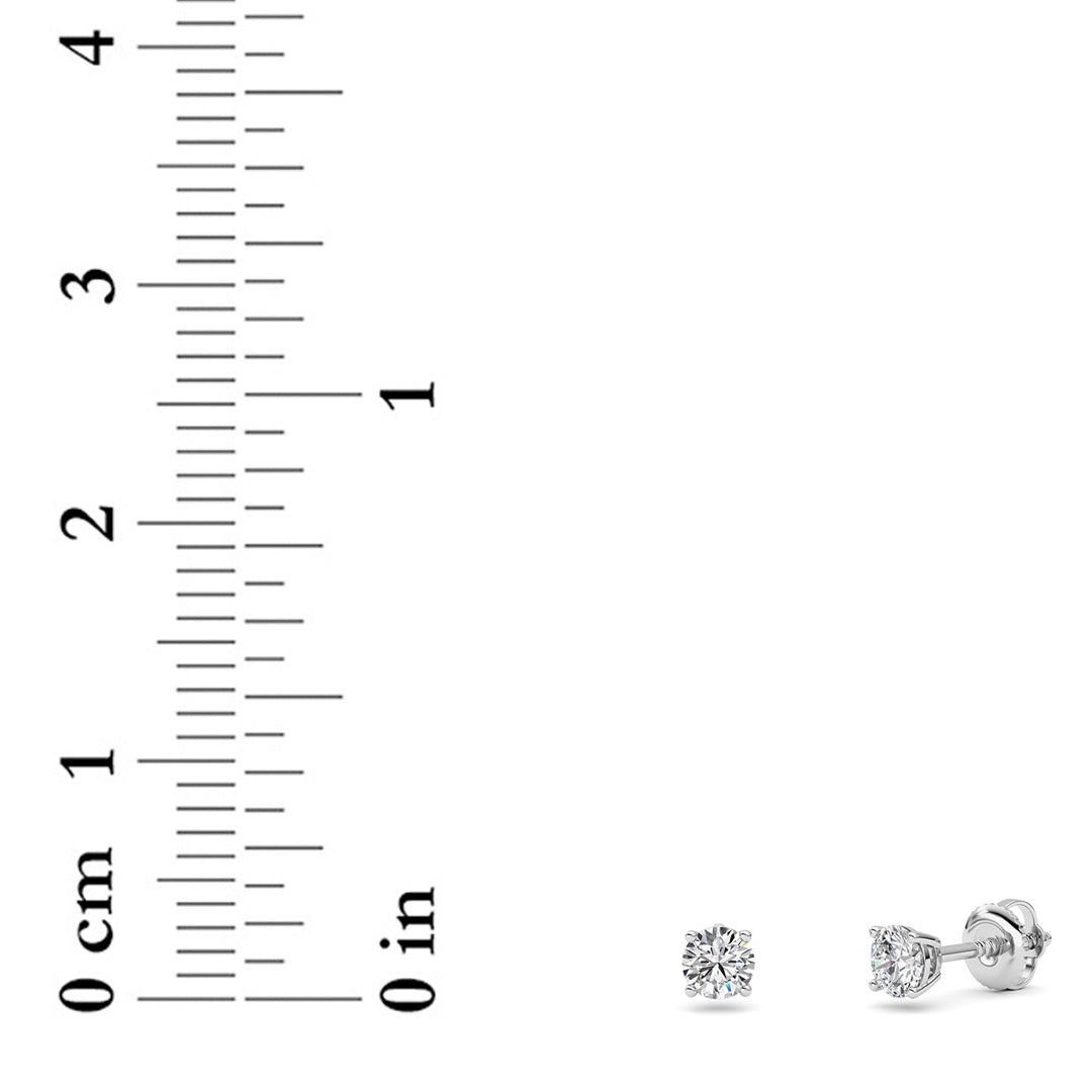 0.25CTW Round Shaped Lab Grown Diamond (F/VS) Stud Earrings in 14K Gold