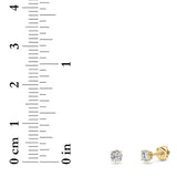 0.25CTW Round Shaped Lab Grown Diamond (F/VS) Stud Earrings in 14K Gold