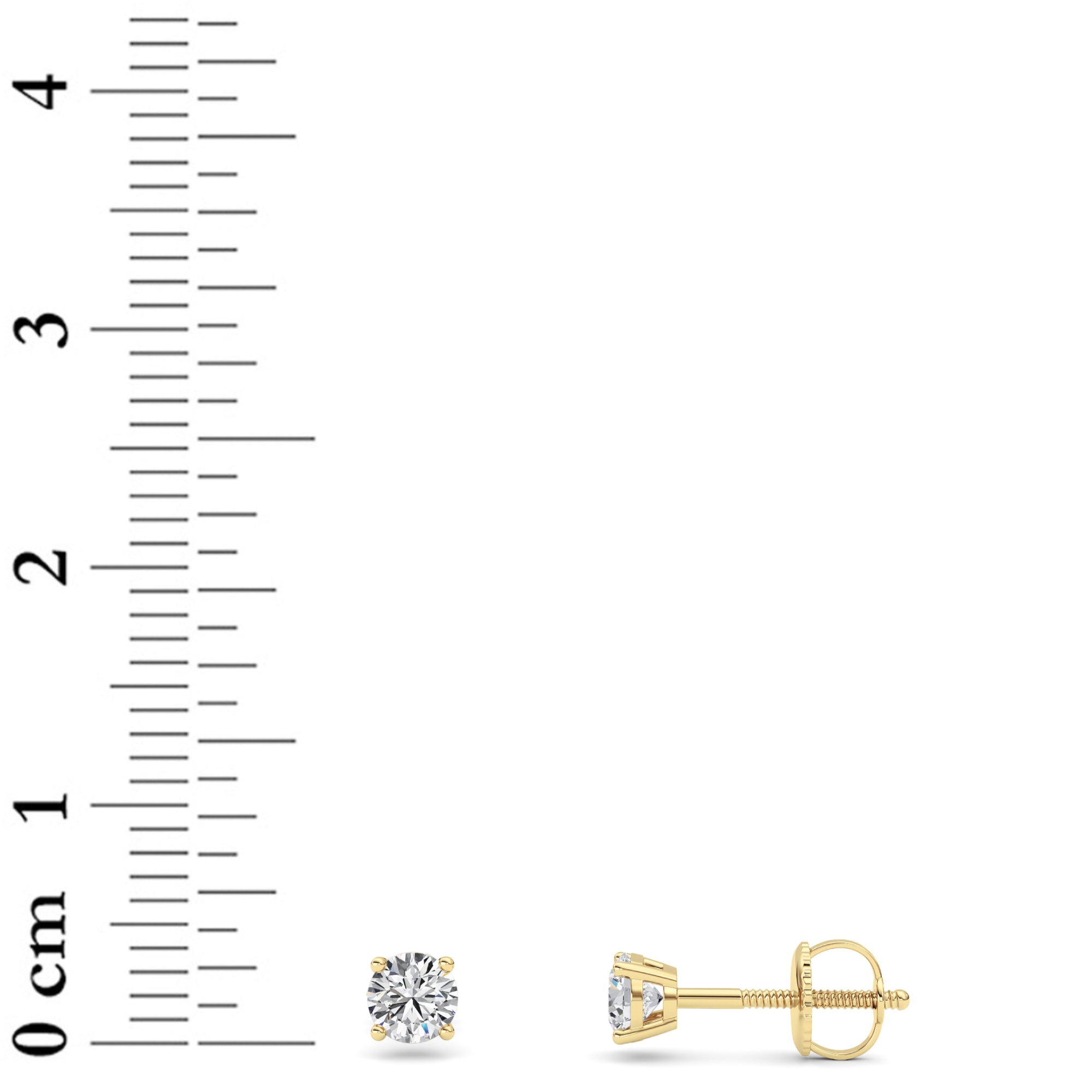 0.5CTW Round Shaped Lab Grown Diamond (F/VS) Stud Earrings in 14K Gold