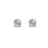 1CTW Round Shaped Lab Grown Diamond (F/VS) Stud Earrings in 14K Gold