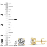 3CTW Round Shaped Lab Grown Diamond (F/VS) Stud Earrings in 14K Gold
