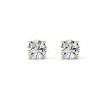 4CTW Round Shaped Lab Grown Diamond (G/VS) Stud Earrings in 14K Yellow Gold