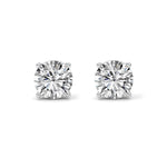 5CTW Round Shaped Lab Grown Diamond (F/VS) Stud Earrings in 14K White Gold