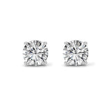 5CTW Round Shaped Lab Grown Diamond (F/VS) Stud Earrings in 14K White Gold