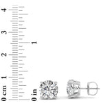 5CTW Round Shaped Lab Grown Diamond (F/VS) Stud Earrings in 14K White Gold