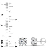5CTW Round Shaped Lab Grown Diamond (F/VS) Stud Earrings in 14K White Gold