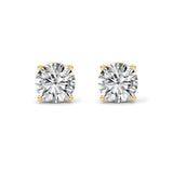 5CTW Round Shaped Lab Grown Diamond (F/VS) Stud Earrings in 14K Yellow Gold