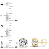 5CTW Round Shaped Lab Grown Diamond (F/VS) Stud Earrings in 14K Yellow Gold