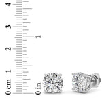 6CTW Round Shaped Lab Grown Diamond (F/VS) Stud Earrings in 14K White Gold
