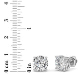 6CTW Round Shaped Lab Grown Diamond (F/VS) Stud Earrings in 14K White Gold