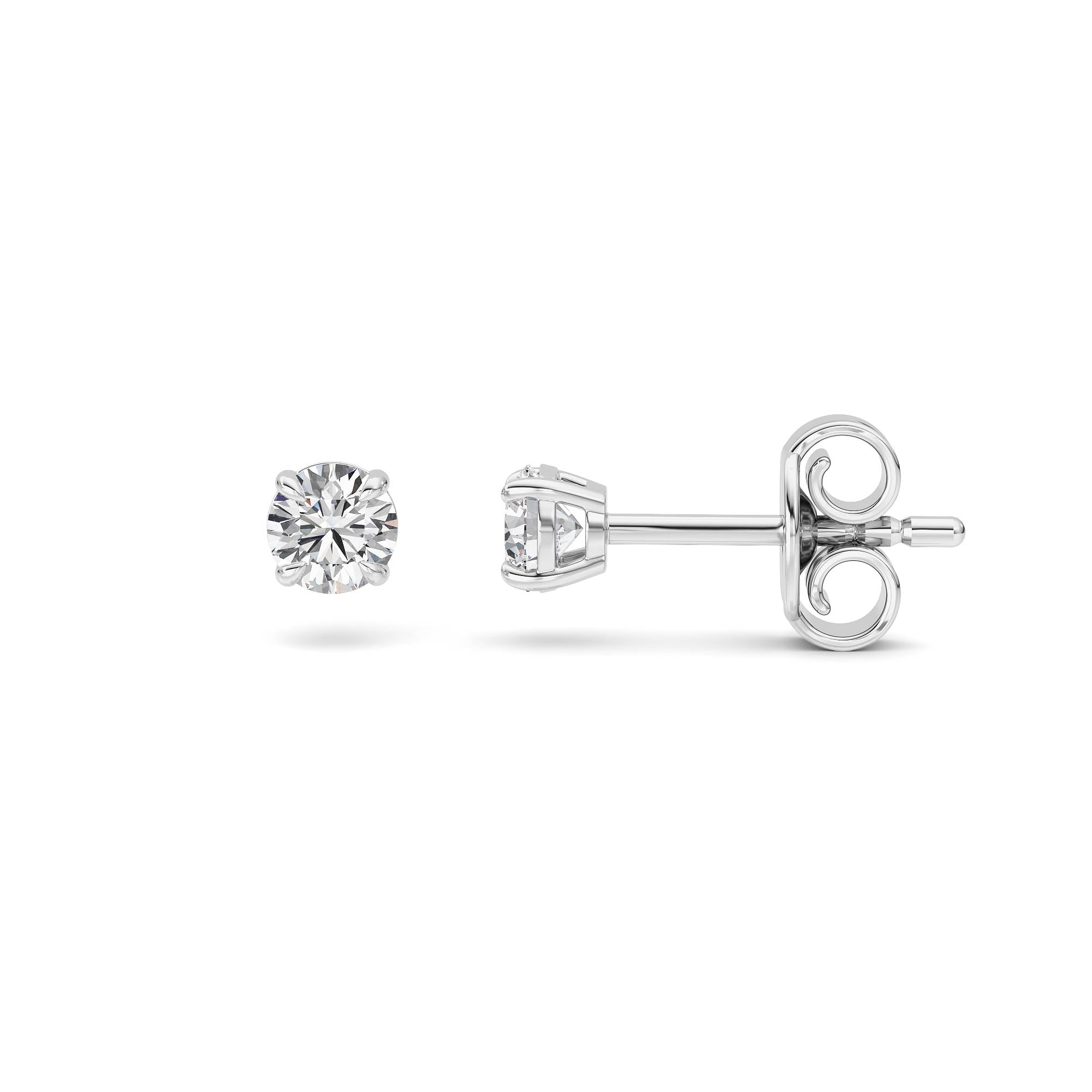 0.5Cttw Round Shaped Lab Grown Diamond (F/VS) Stud Earrings in 14K Gold