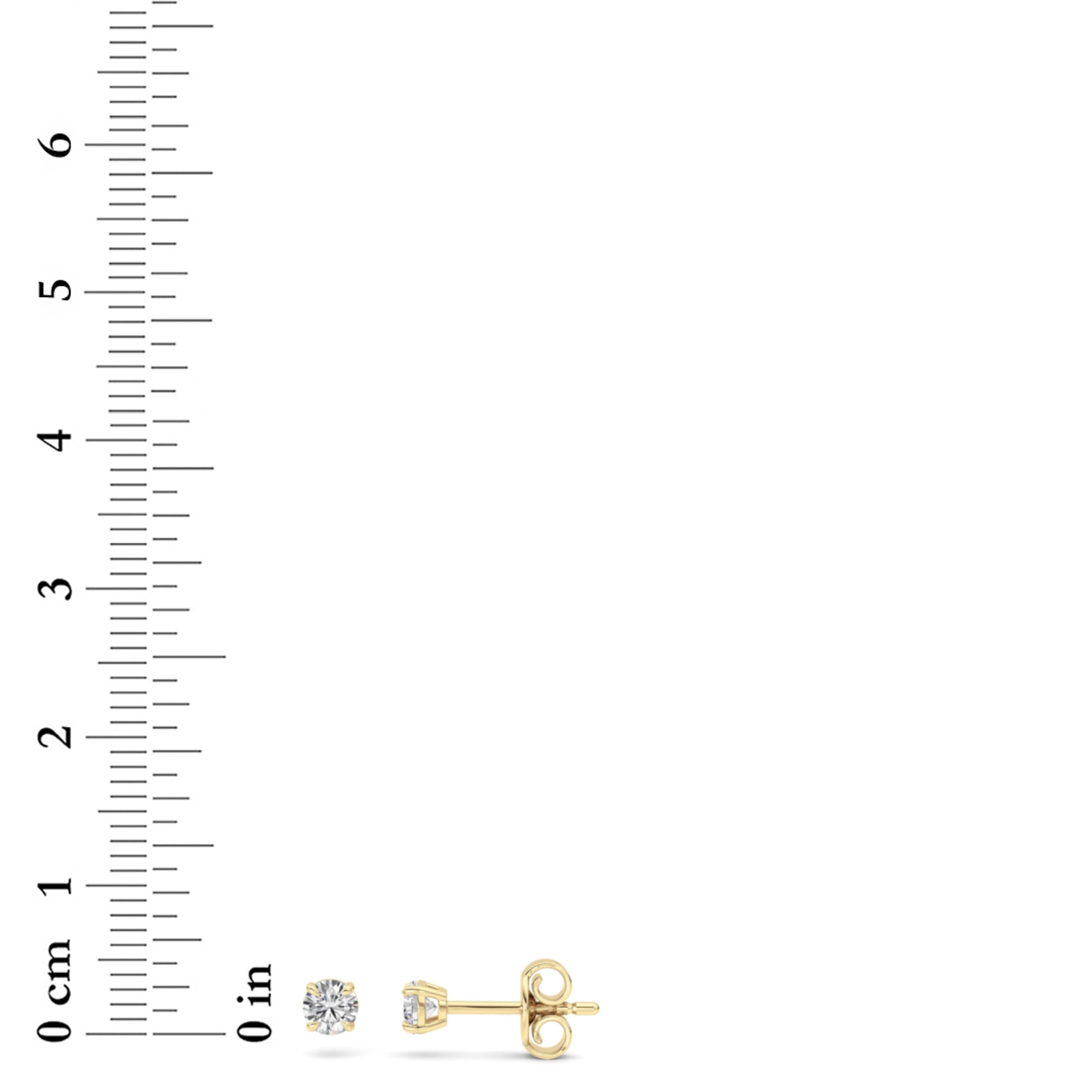 0.5Cttw Round Shaped Lab Grown Diamond (F/VS) Stud Earrings in 14K Gold