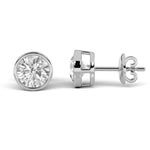 4CTW Round Shaped Lab Grown Diamond (F/VS) Stud Earrings in 14K Gold