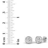 4CTW Round Shaped Lab Grown Diamond (F/VS) Stud Earrings in 14K Gold
